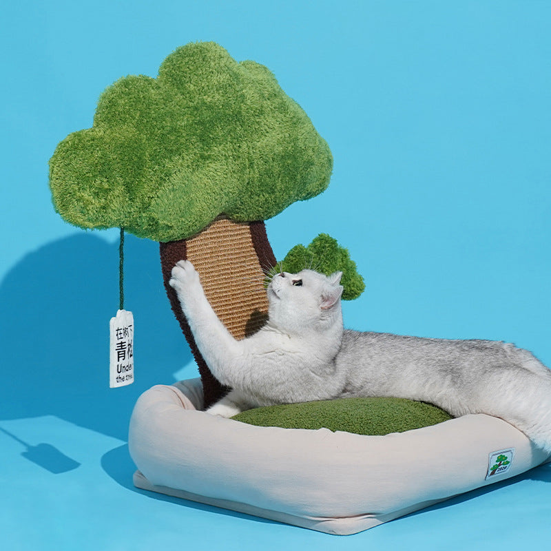 HKM-9819965 Pet Green Pine Tree Shape Cozy Cat Litter for Resting and Claw Grinding