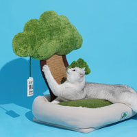 HKM-9819965 Pet Green Pine Tree Shape Cozy Cat Litter for Resting and Claw Grinding