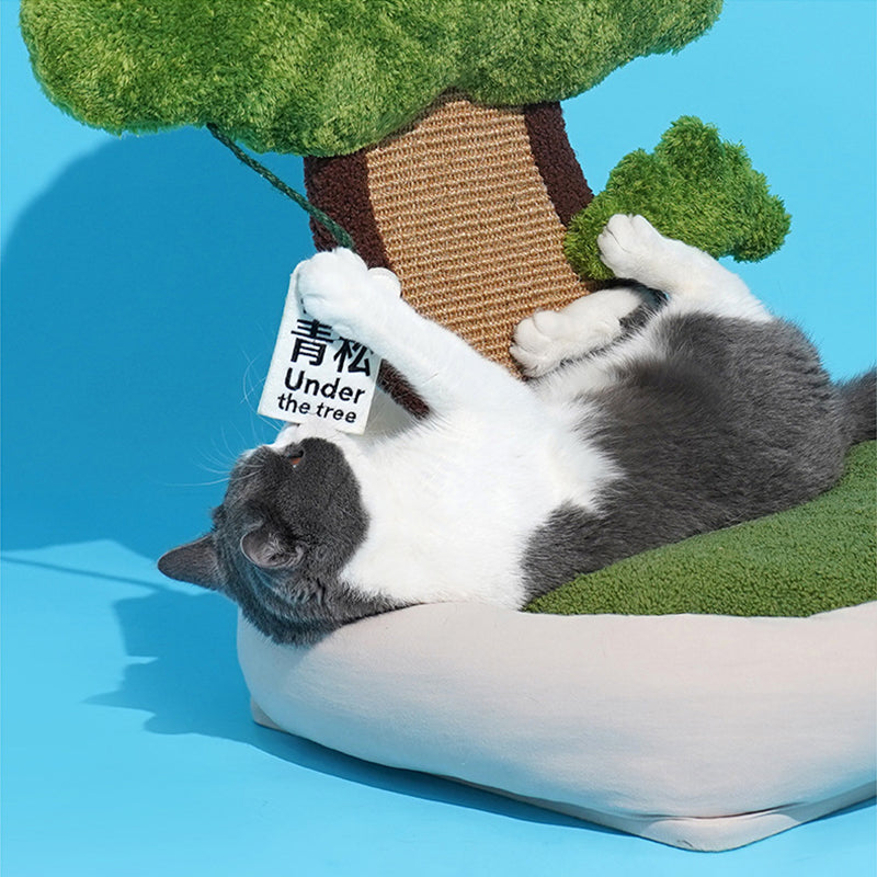 HKM-9819965 Pet Green Pine Tree Shape Cozy Cat Litter for Resting and Claw Grinding