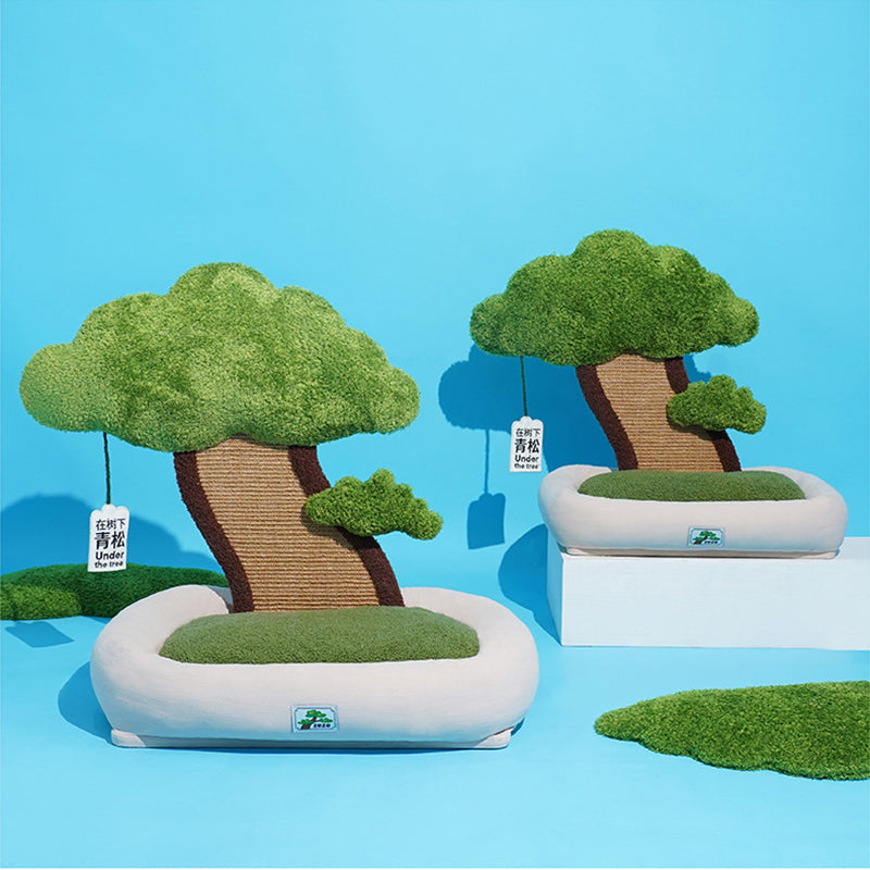 HKM-9819965 Pet Green Pine Tree Shape Cozy Cat Litter for Resting and Claw Grinding