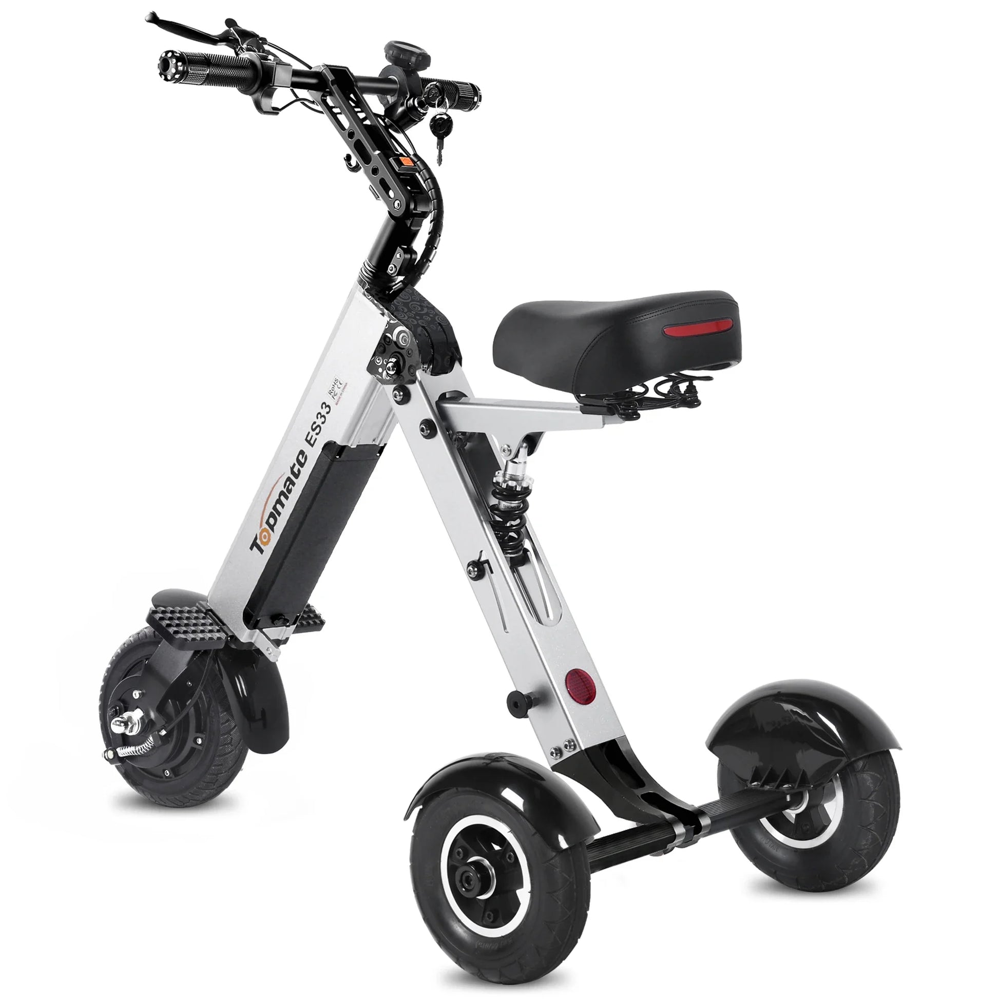 HKM-982035 Lightweight Foldable Electric Tricycle Mobility Scooter with Removable Battery and Reverse Function