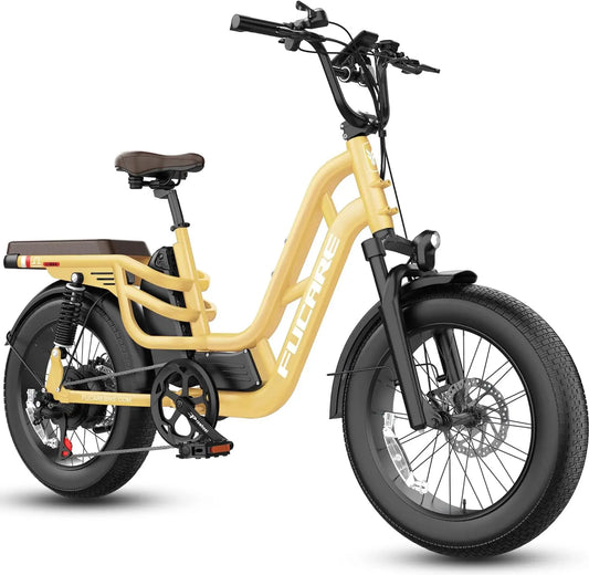 HKM-982163 Electric City Bike with Hydraulic Brakes, Full Suspension, 750W Motor, 20Ah Battery, 2 Seats, 400lbs Capacity