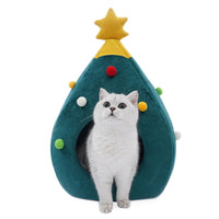 HKM-9823933 Warm Winter Christmas Tree Pet Bed for Cats and Dogs - Cozy Nest with Soft Cushion