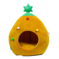 HKM-9823933 Warm Winter Christmas Tree Pet Bed for Cats and Dogs - Cozy Nest with Soft Cushion