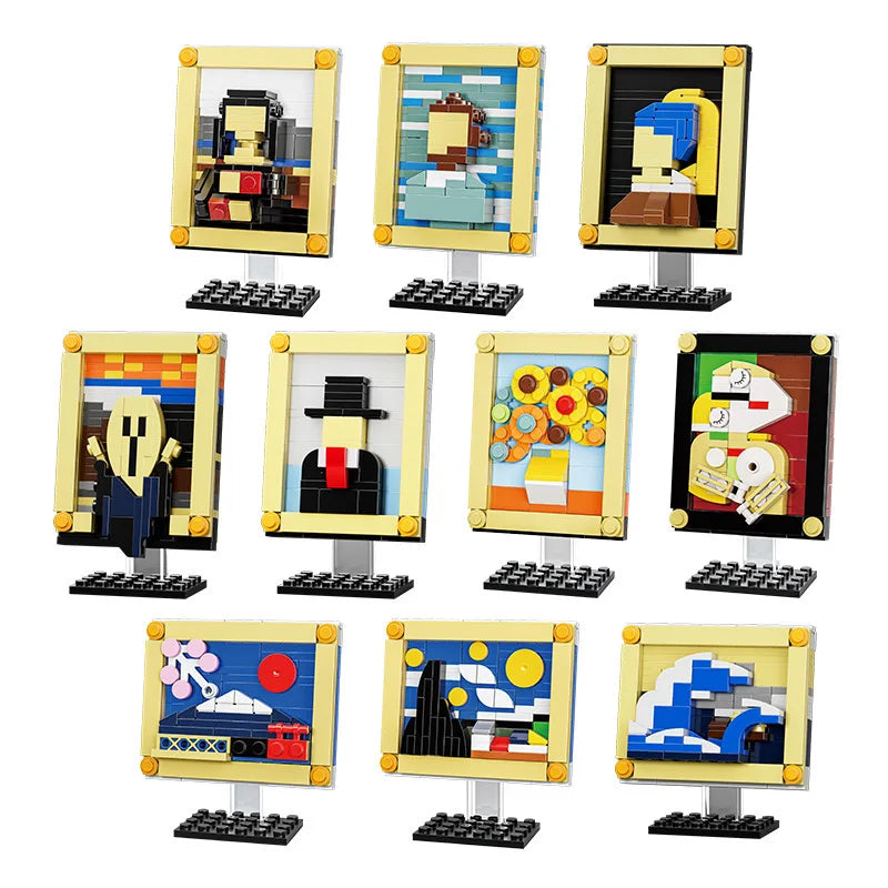 HKM-982419 World Paintings 3D Building Block Set - Educational Puzzle Toy for Ages 6+
