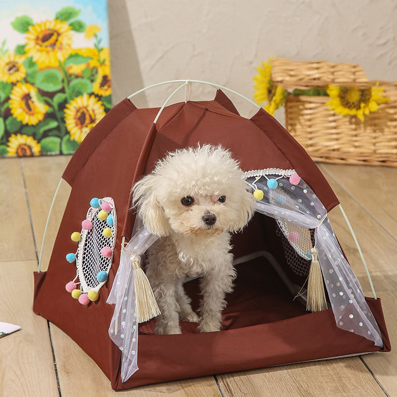 HKM-9824701 Foldable Waterproof Polyester Kennel Tent for Pets - Breathable Design in Multiple Sizes