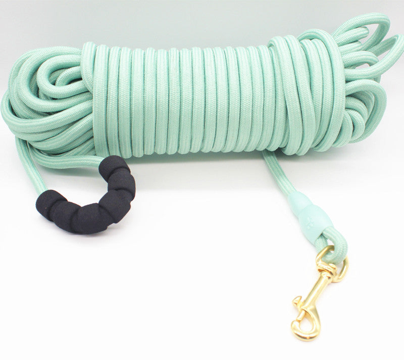 HKM-9825469 Lightweight Nylon Pet Traction Rope in Light Pink and Light Green - Available in 3m, 5m, 10m, and 20m Lengths