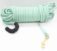 HKM-9825469 Lightweight Nylon Pet Traction Rope in Light Pink and Light Green - Available in 3m, 5m, 10m, and 20m Lengths