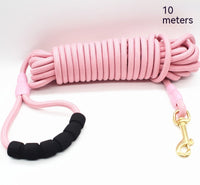 HKM-9825469 Lightweight Nylon Pet Traction Rope in Light Pink and Light Green - Available in 3m, 5m, 10m, and 20m Lengths