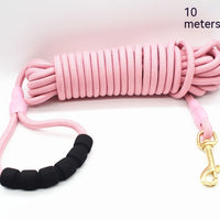 HKM-9825469 Lightweight Nylon Pet Traction Rope in Light Pink and Light Green - Available in 3m, 5m, 10m, and 20m Lengths