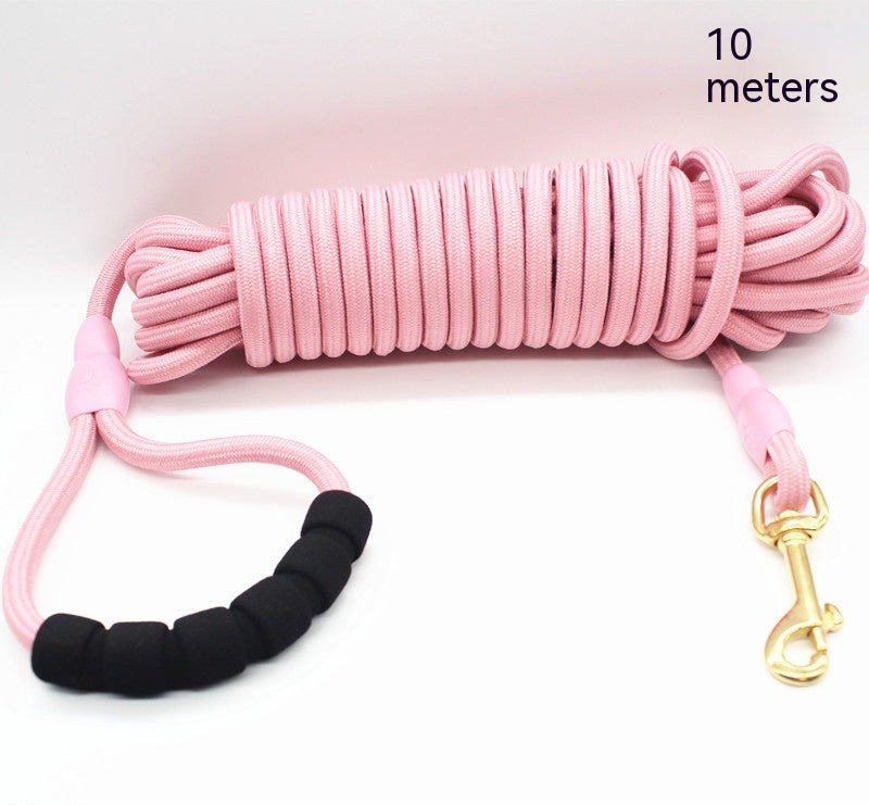 HKM-9825469 Lightweight Nylon Pet Traction Rope in Light Pink and Light Green - Available in 3m, 5m, 10m, and 20m Lengths