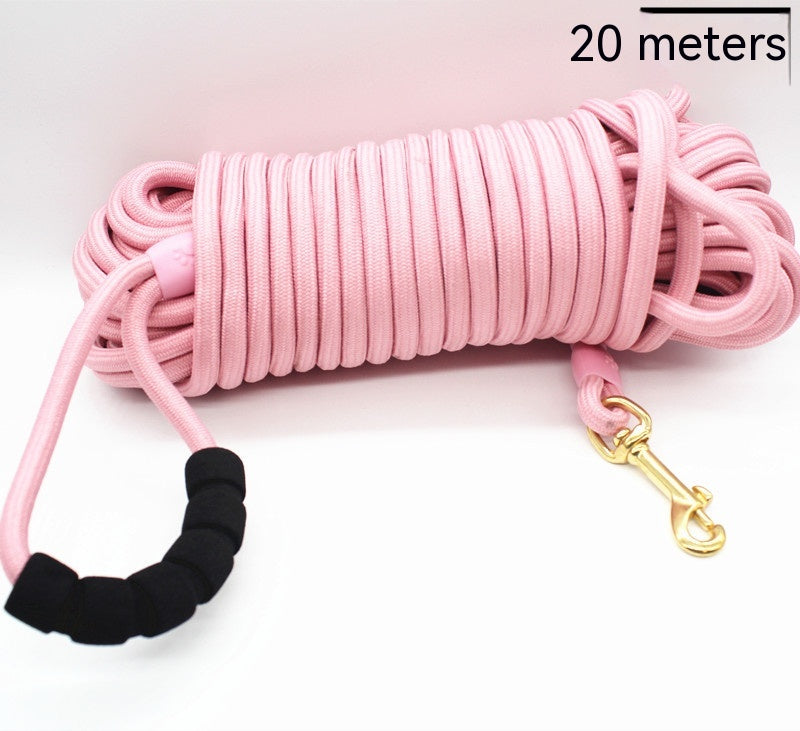 HKM-9825469 Lightweight Nylon Pet Traction Rope in Light Pink and Light Green - Available in 3m, 5m, 10m, and 20m Lengths