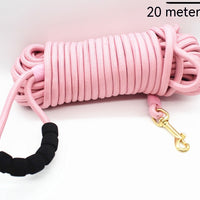 HKM-9825469 Lightweight Nylon Pet Traction Rope in Light Pink and Light Green - Available in 3m, 5m, 10m, and 20m Lengths