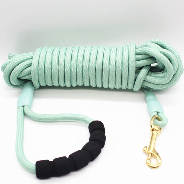 HKM-9825469 Lightweight Nylon Pet Traction Rope in Light Pink and Light Green - Available in 3m, 5m, 10m, and 20m Lengths