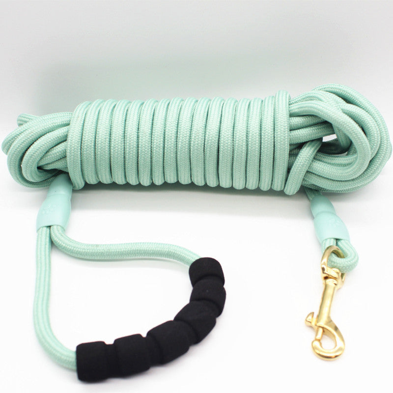 HKM-9825469 Lightweight Nylon Pet Traction Rope in Light Pink and Light Green - Available in 3m, 5m, 10m, and 20m Lengths
