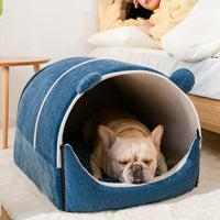 HKM-9825725 Cozy Chenille Pet House - Removable, Washable, Insulated, Available in Multiple Sizes