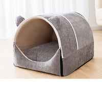 HKM-9825725 Cozy Chenille Pet House - Removable, Washable, Insulated, Available in Multiple Sizes