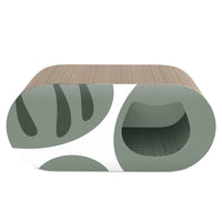 HKM-9825853 Cat Scratch Board with Corrugated Paper - Yellow and Gray-Brown Patterns