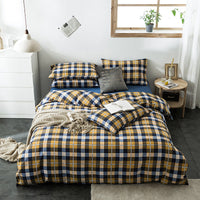 HKM-982611 Cotton Quilted Bedding Set with Geometric Pattern - Multiple Sizes Available