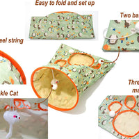 HKM-9826493 Diamond Bag Cat Toy - Sounding Hedgehog Design, Orange Polyester Cloth, 35x45x30CM