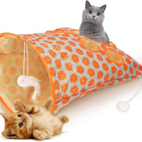 HKM-9826493 Diamond Bag Cat Toy - Sounding Hedgehog Design, Orange Polyester Cloth, 35x45x30CM
