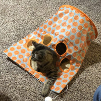 HKM-9826493 Diamond Bag Cat Toy - Sounding Hedgehog Design, Orange Polyester Cloth, 35x45x30CM