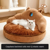 HKM-9827133 Universal Cat Nest Bed Sofa with Removable and Washable Cover for Multi-Cat Families - Cozy Winter Accessory