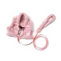 HKM-9828029 Warm Pet Vest with Adjustable Chest Strap and Traction Rope - Available in Pink and Gray