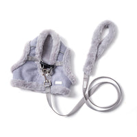 HKM-9828029 Warm Pet Vest with Adjustable Chest Strap and Traction Rope - Available in Pink and Gray