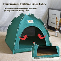 HKM-9829693 Cozy Outdoor Cat Nest Tent - Breathable & Washable House for Small to Medium Dogs