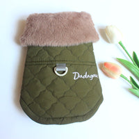 HKM-9830077 Cozy Cotton-Padded Vest with Fur Collar for Cats and Puppies in Multiple Colors
