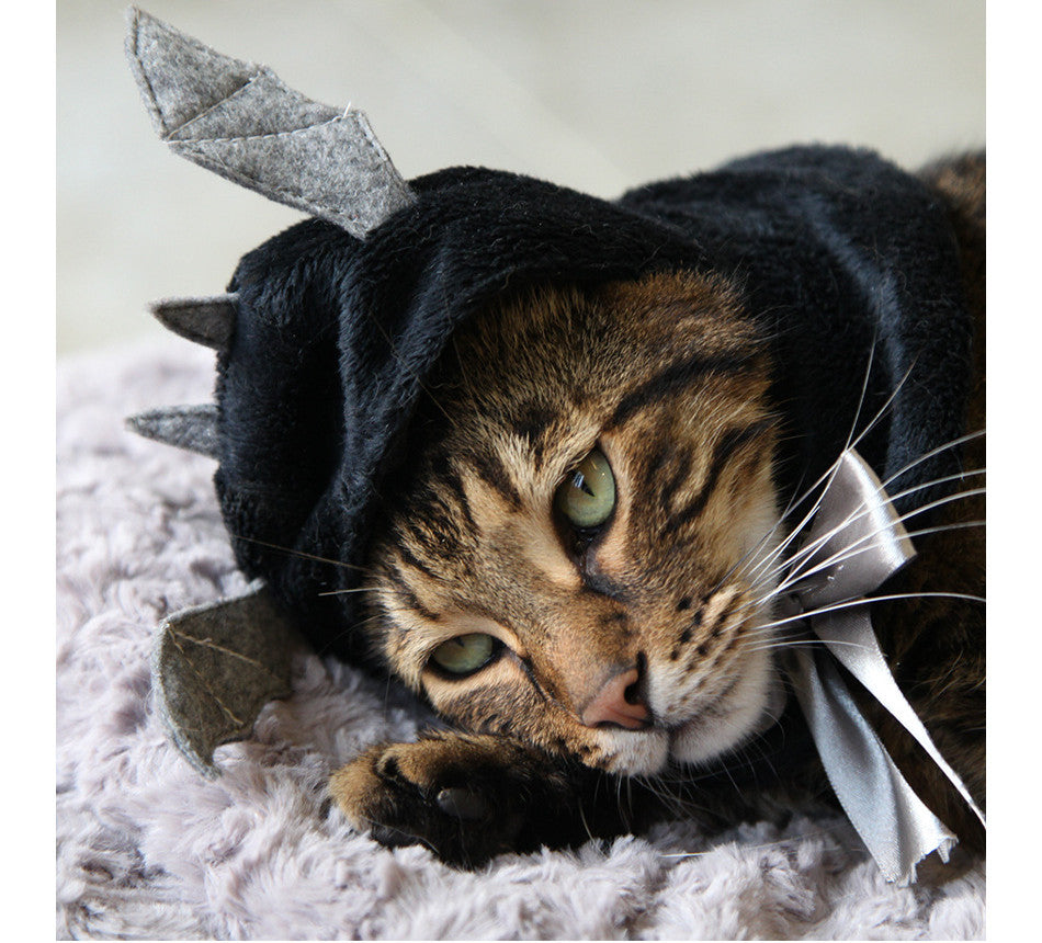 HKM-9830461 Cute Black Bat Hooded Cloak for Kids, 30cm Cotton Scarf