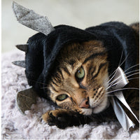 HKM-9830461 Cute Black Bat Hooded Cloak for Kids, 30cm Cotton Scarf