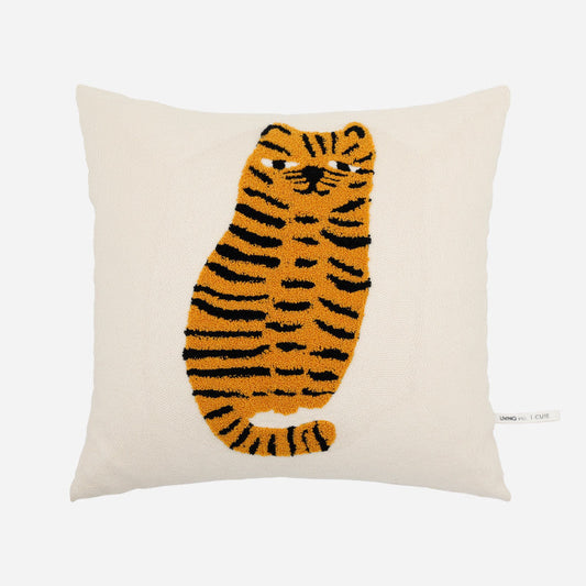 HKM-983059 Cartoon Leopard Square Throw Pillow for Living Room, 45x45cm Cushion Cover