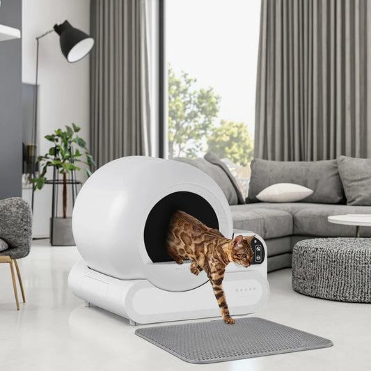 HKM-983123 Automatic Self-Cleaning Cat Litter Box with App Control and Odor Control, 70L Capacity
