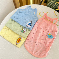 HKM-9831997 Breathable Camisole for Dogs in Pink, Blue, Yellow, and Green - Various Sizes Available