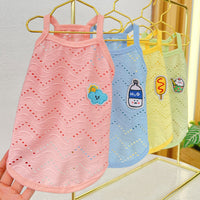 HKM-9831997 Breathable Camisole for Dogs in Pink, Blue, Yellow, and Green - Various Sizes Available