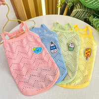 HKM-9831997 Breathable Camisole for Dogs in Pink, Blue, Yellow, and Green - Various Sizes Available