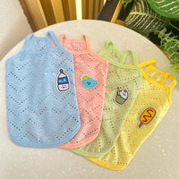 HKM-9831997 Breathable Camisole for Dogs in Pink, Blue, Yellow, and Green - Various Sizes Available