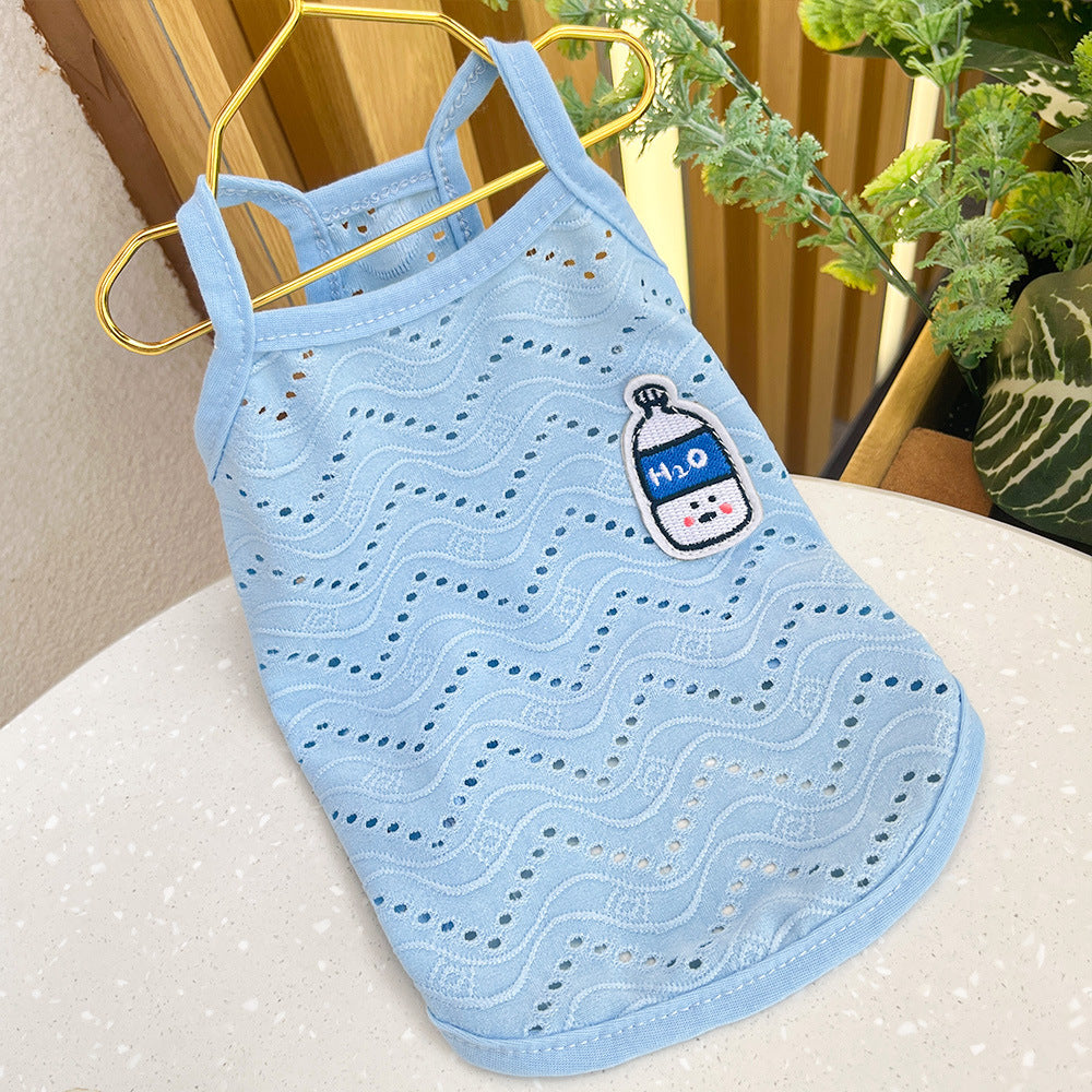 HKM-9831997 Breathable Camisole for Dogs in Pink, Blue, Yellow, and Green - Various Sizes Available