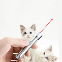 HKM-9832893 Rechargeable Mini LED Purple Multi-Pattern Laser Flashlight for Cats, Stainless Steel & Plastic, Compact Size