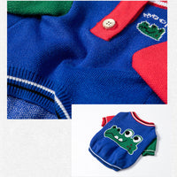 HKM-9833789 Cozy Cartoon Red Sweater for Pets - Autumn and Winter Dog Wear