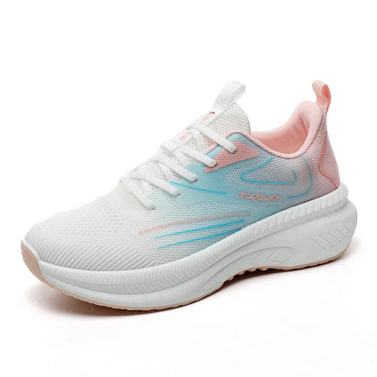 HKM-983379 K2506 New Women's Shoes Summer Mesh Shoes Breathable Thick Sole Elevated Casual Sports Women's Shoes