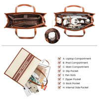 HKM-983379 Women's Canvas Tote Bag and Shoulder Bag Set with Clutch Purse - Stylish Handbags for Everyday Use