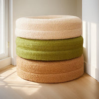 HKM-9835453 Cozy Solid Color Round Pet Bed for Cats in Various Sizes and Soft Materials