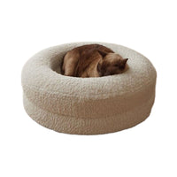 HKM-9835453 Cozy Solid Color Round Pet Bed for Cats in Various Sizes and Soft Materials