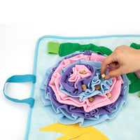 HKM-9836221 Interactive Dog Snuffle Mat for Nosework and Feeding, 48 x 48 cm, Polar Fleece Puzzle Training Toy