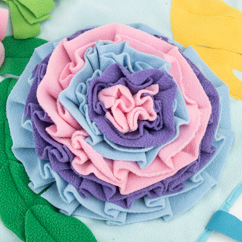 HKM-9836221 Interactive Dog Snuffle Mat for Nosework and Feeding, 48 x 48 cm, Polar Fleece Puzzle Training Toy