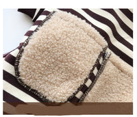 HKM-9836477 Striped Four-Legged Padded Sweater for Pets in Black, Khaki, and Red