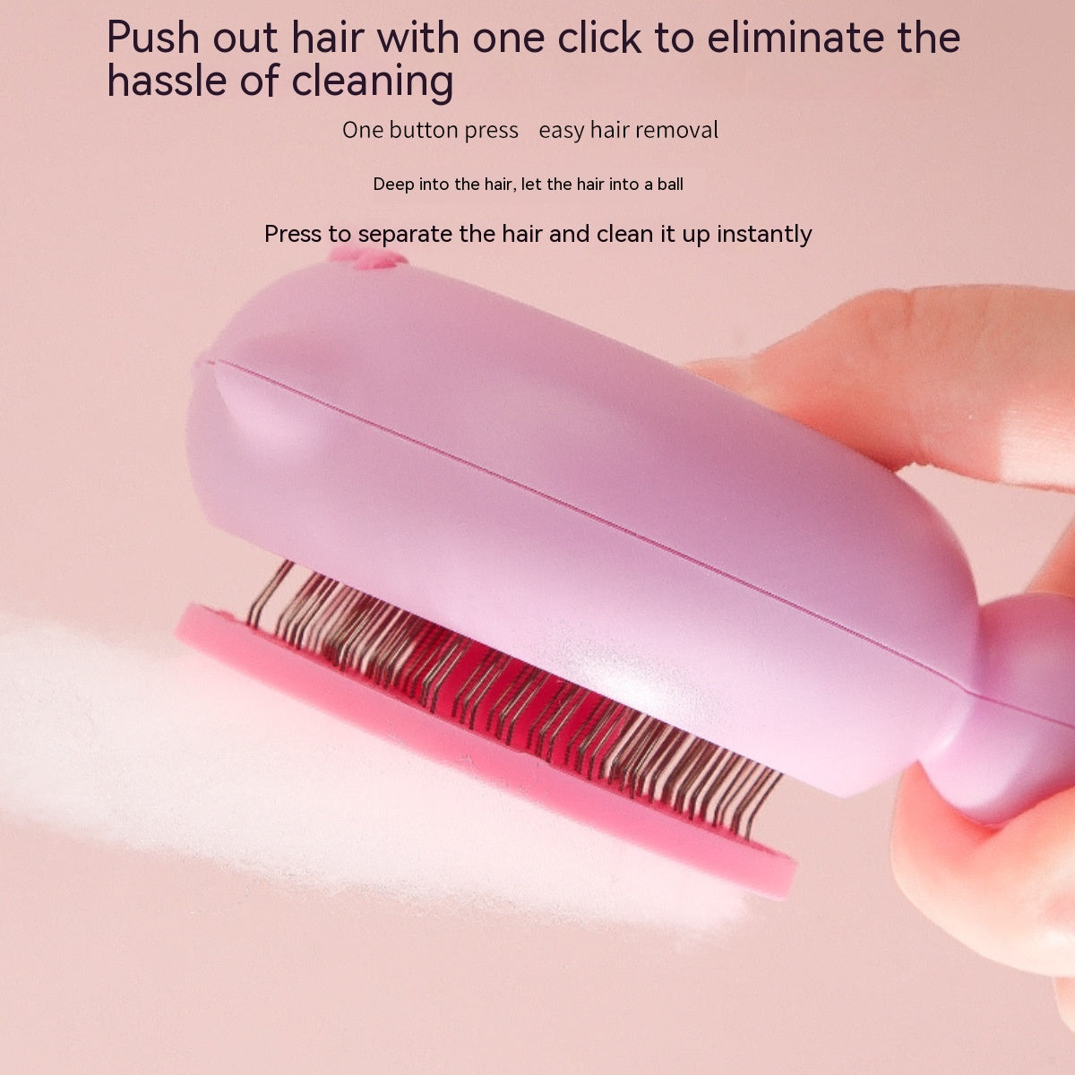 HKM-9836989 Pig Hair Removal Needle Comb in Pink and Pink Yellow ¨C ABS Stainless Steel Cat Combing Tool